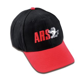 ARS black cap with logo and adjustable strap