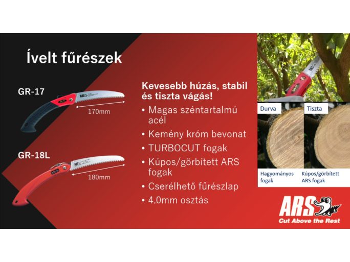 ARS GR-17 Japanese pruning saw with hard chrome-plated blade